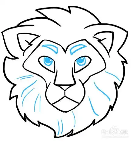 怎么画威猛的狮子头像?