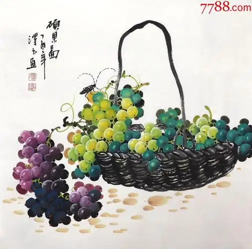 卢泽玉·三尺斗方工笔葡萄04