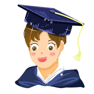 卡通免扣博士帽小博士儿童毕业照奖状大学毕业服硕士服矢量清新文艺风