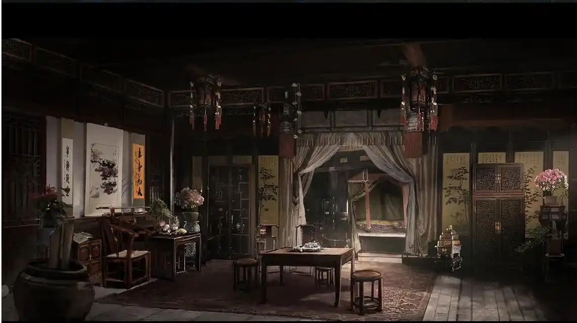 放个国风室内场景