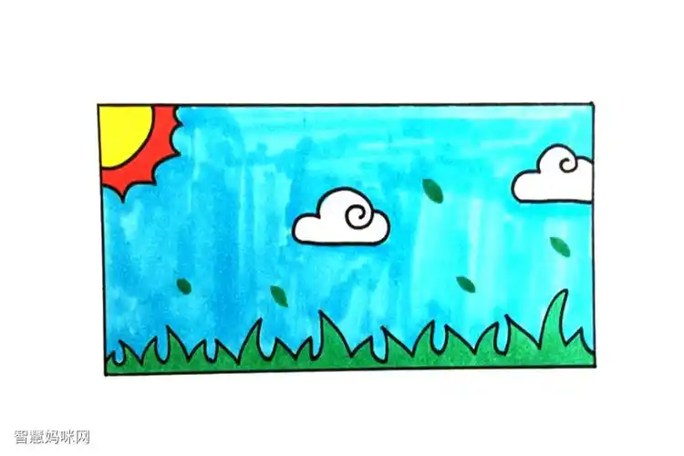 简单的天空风景怎么画