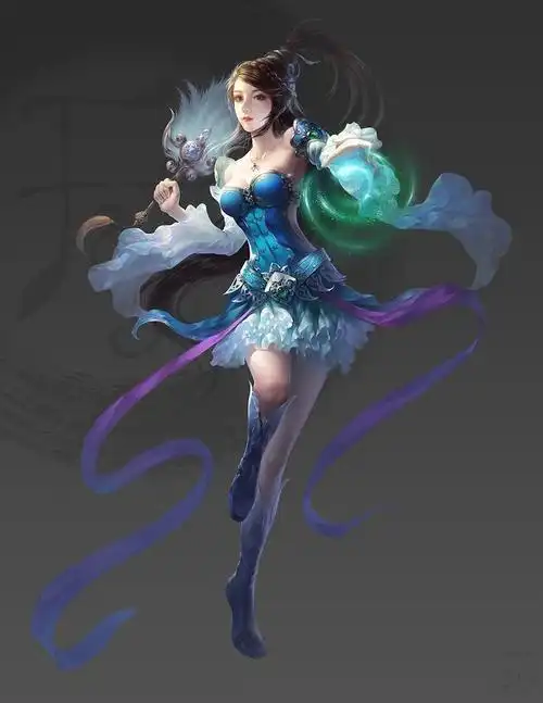 cg插画 3d游戏人物 美少女角色原画 古装美女 古风美人