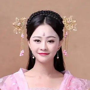 中式女童古装头饰汉服配饰簪子复古公主贵妃发饰影楼表演发簪步摇