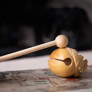 齐家守艺人黄杨木木鱼木雕摆件法器结缘宗教用品念佛诵经祈福