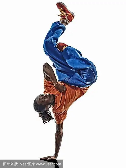 街舞杂技霹雳舞青年男子倒立