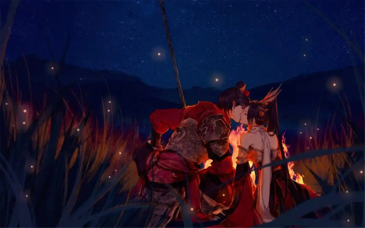 唯美中国古风人物爱情手绘壁纸图片下载