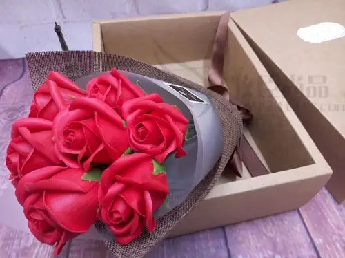 7朵香皂花玫瑰花束礼盒三八母亲情人节创意礼品批发一件代发货