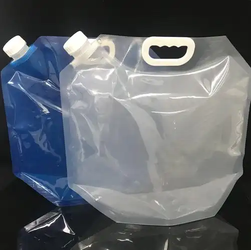 户外野营可重复使用透明透明 5l 10l 可折叠塑料水袋