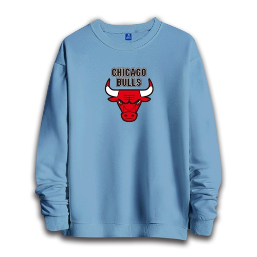 芝加哥公牛三连冠篮球运动外套宽松透气训练慢跑男女圆领保暖卫衣