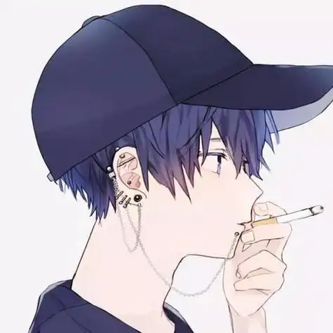 戴鸭舌帽男生头像图片动漫可爱情侣头像