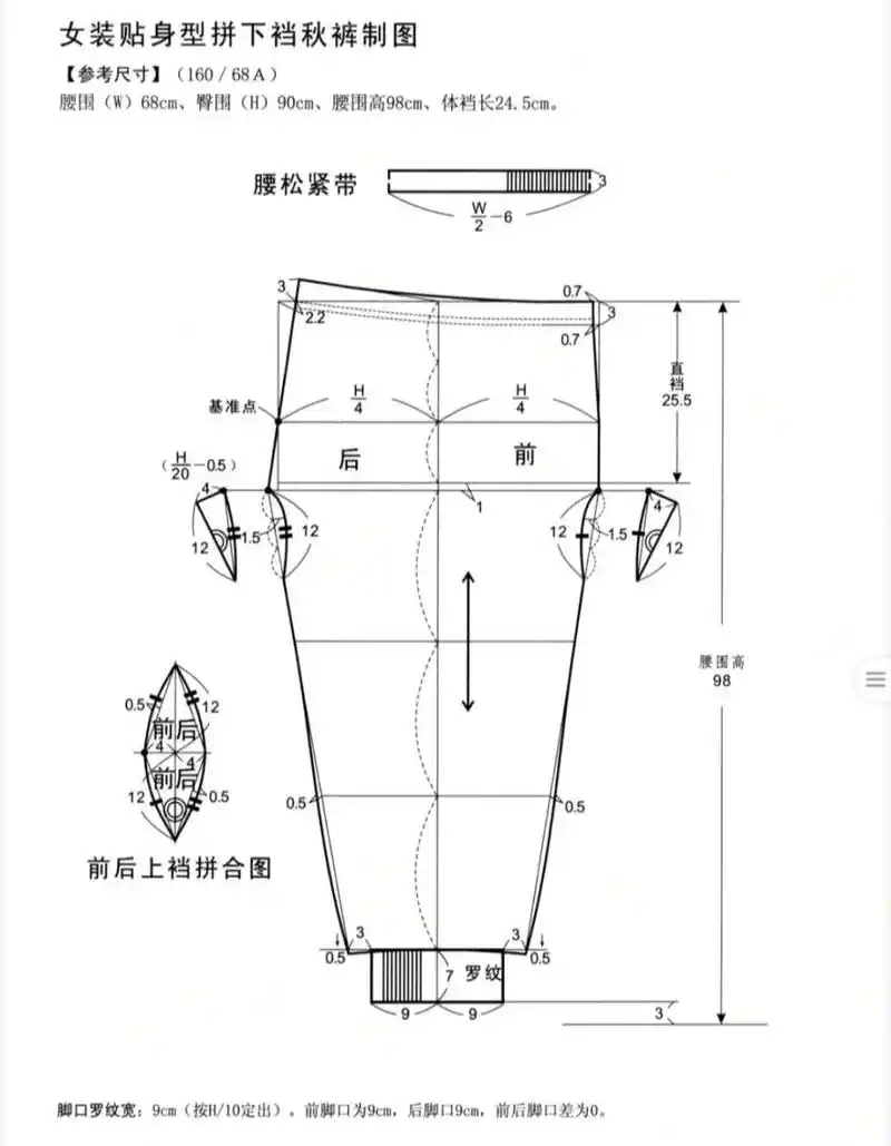 女士秋裤裁剪图合集