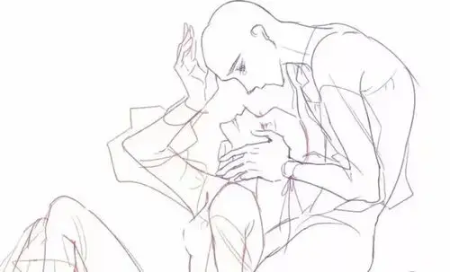 绘画素材冬季谈一个甜甜的恋爱吧cp双人互动绘画参考