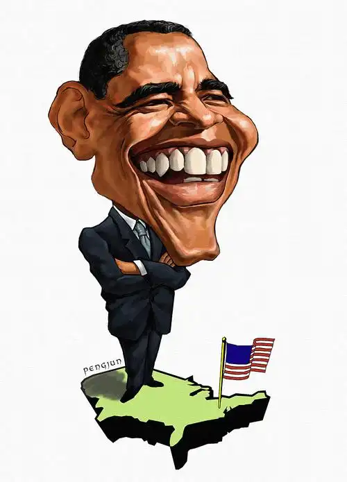 奥巴马肖像漫画×2