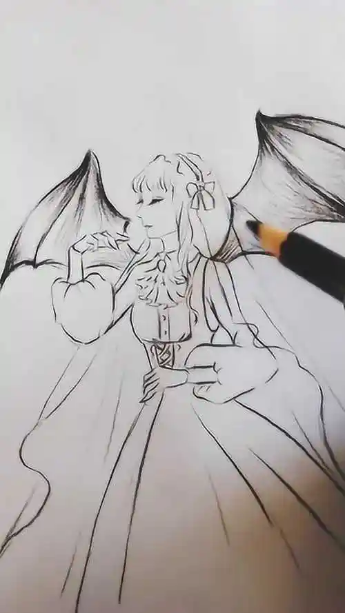 看漫画大师教你画恶魔女孩,这双翅膀太好看了吧!网友:想学!