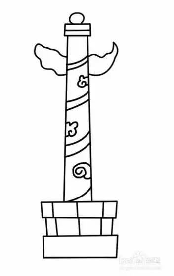 怎么画华表柱简笔画柱子怎么画柱子简笔画简单彩色中华柱儿童画怎么画
