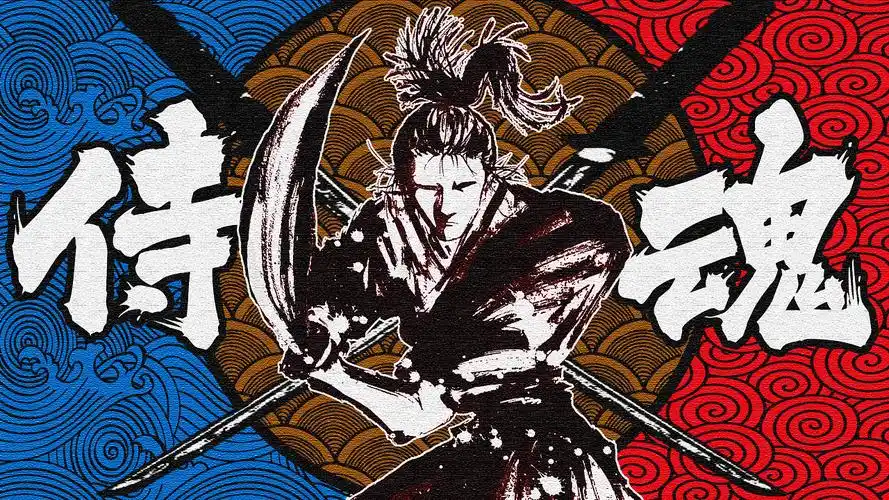 ps 初学者 入门作品展示 日式风格 樱花与武士