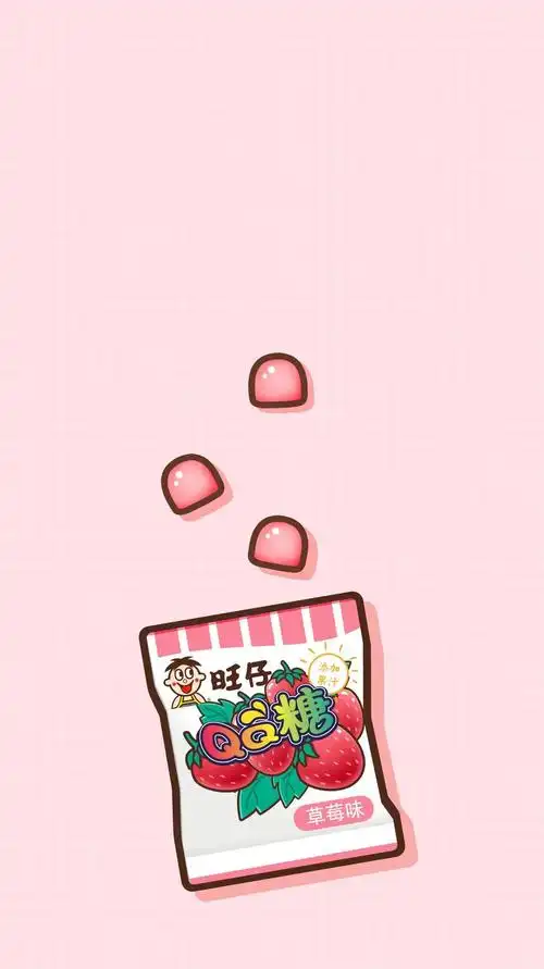壁纸 |  旺旺的小零食插画壁纸,可爱
