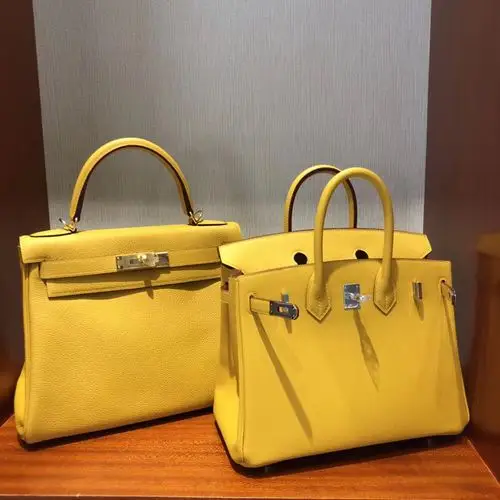 爱马仕铂金包价格hermesbirkinbag30epsom掌纹牛皮9d琥珀黄银扣