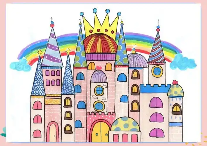 如何引导孩子创作城堡画?