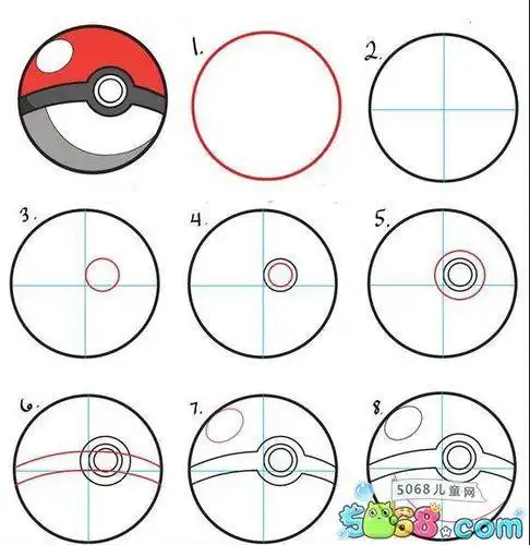 所有的精灵球简单的简笔画