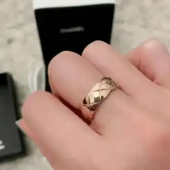 香奈儿(chanel) chanel chanel 香奈儿 玫瑰金菱格纹 戒指 金色菱纹格