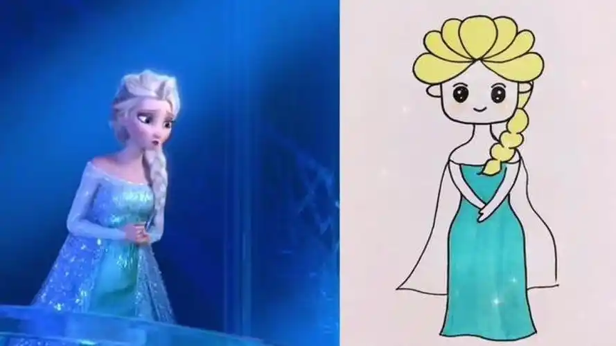 看动画学画画#爱莎公主 #儿童简笔画 #简笔画教程 #儿童画