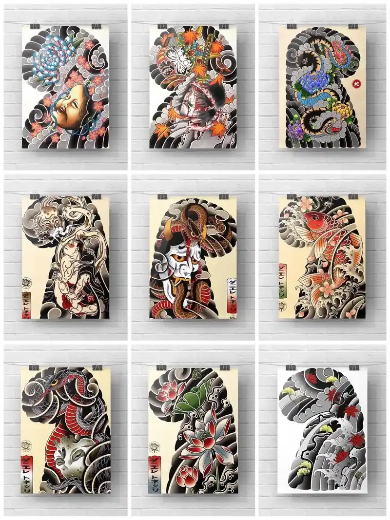 老传统半甲手稿分享#手稿分享 #防水纹身贴 #日式老传统 # - 抖音