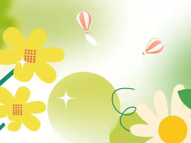 少儿口才绿色清新花朵卡通朗诵背景