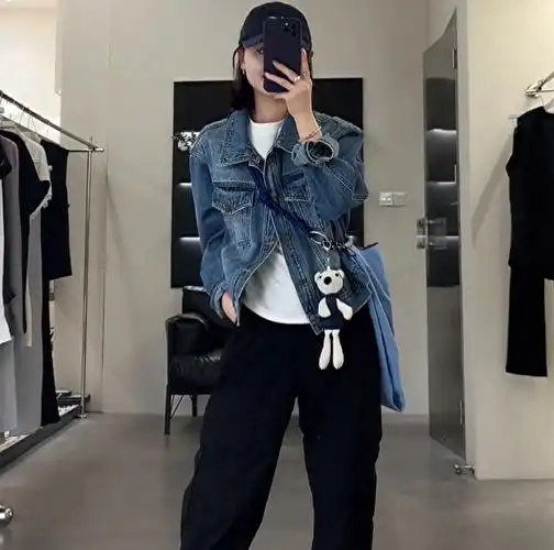 水洗牛仔外套女百搭正肩减龄软牛仔衣夹克上衣女外套穿搭 - 17网