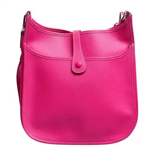 hermes(爱马仕)粉色皮质斜挎包