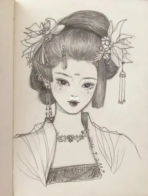 细化画的这个小美人儿@言子喜欢纸片人#画画   #铅笔手绘   #古风头像