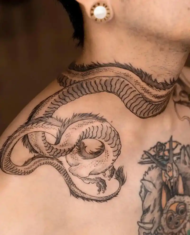 纹身 #男生高级感纹身图 #欧美写实纹身 #龙纹身 - 抖音