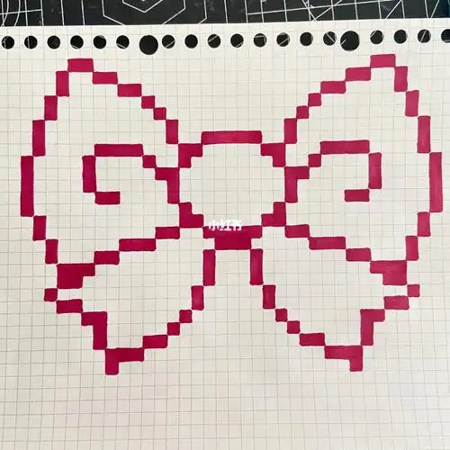 蝴蝶结像素画临摹网格本