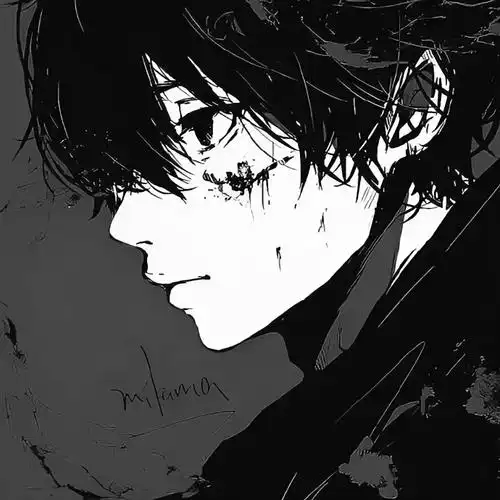 黑白动漫323032333635男生头像