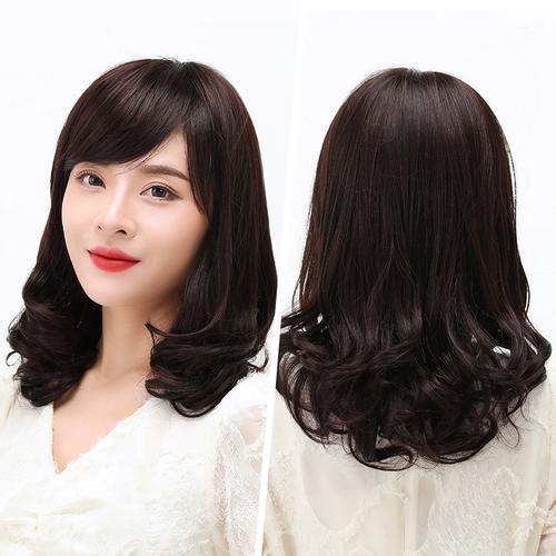 新款假发女中长发自然全头套式长卷发大波浪锁骨中年妈妈发型真人