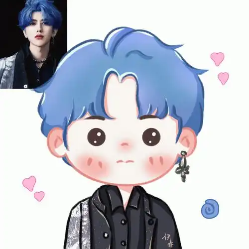 笔记灵感  #原创插画  #蔡徐坤  #照片转手绘  #q版  #可爱  #iadd