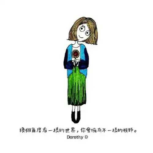 非常阳光且正能量的手绘女生绘画配字图片 | 创意窝-创意设计