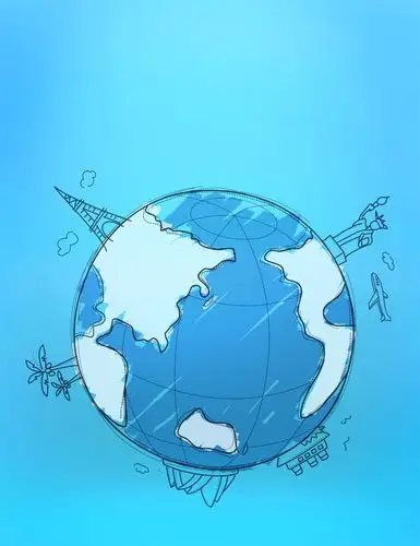 卡通地球素材psd