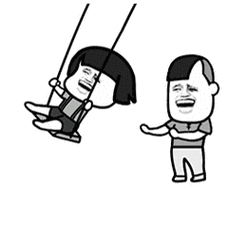 蘑菇头荡秋千的表情包