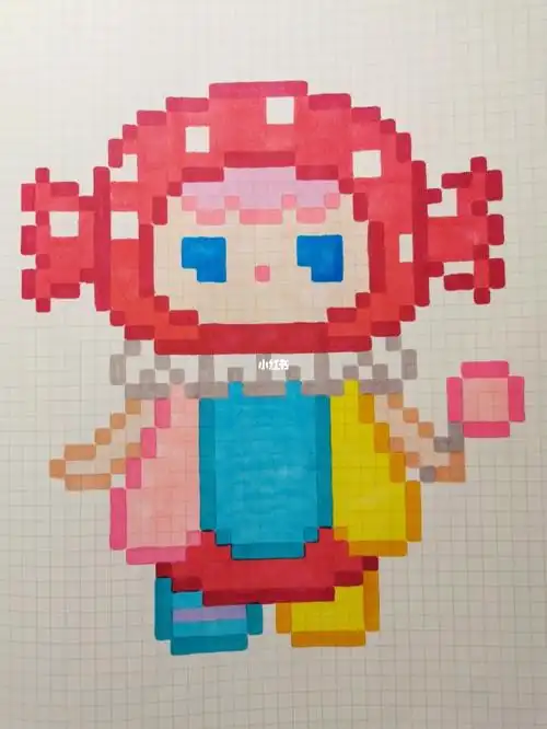 像素画临摹  #格子画临摹  #马克笔  #泡泡玛特盲盒