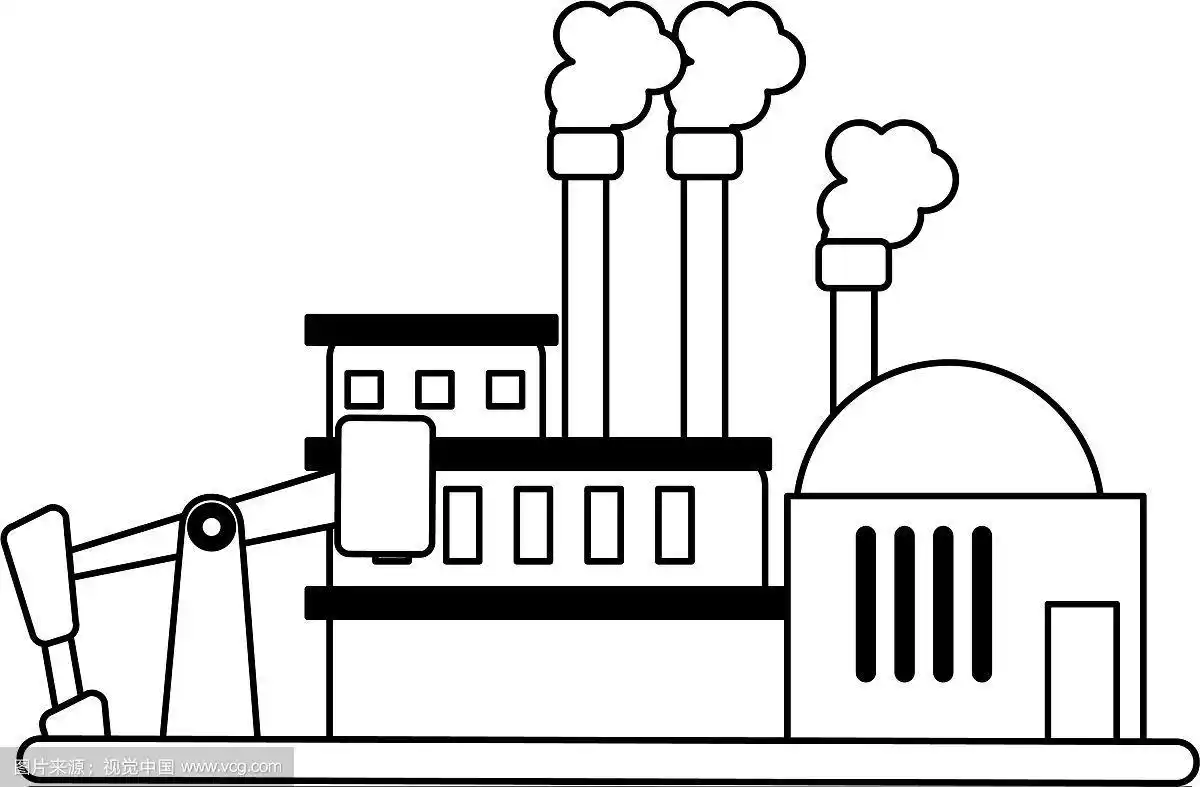 炼油工业厂房黑白分明