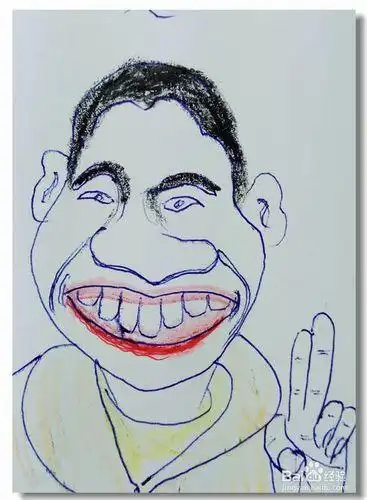 小男孩龇牙咧嘴笑简笔画