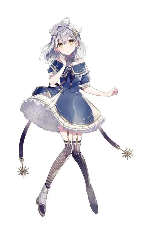 可爱,迷人,动漫少女全身像