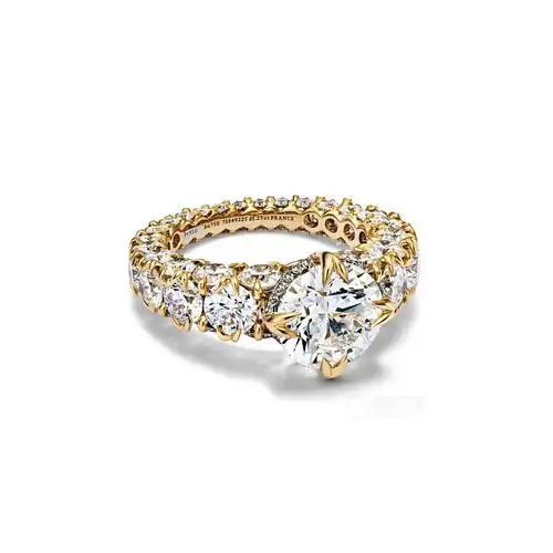 高清图|蒂芙尼18k黄金镶嵌坦桑石及钻石戒指戒指图片1|腕表之家-珠宝