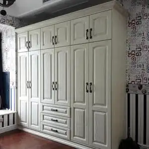 美式乡村田园实木衣柜图片