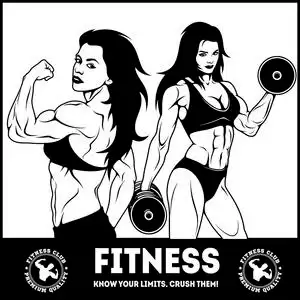 卡通肌肉女图片