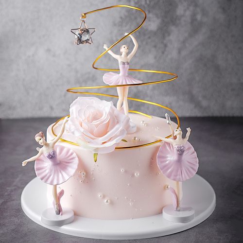 芭蕾跳舞女孩花卉生日蛋糕模型仿真2020新款网红仿真水果