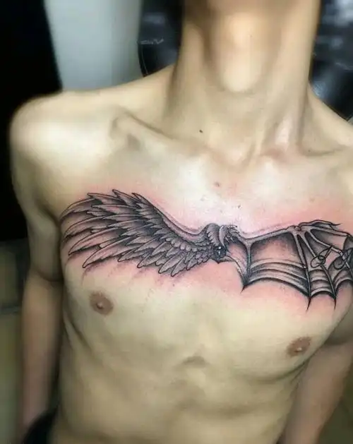天使恶魔翅膀纹身图片
