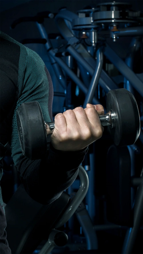 全民健身哑铃暑期身体h5背景素材