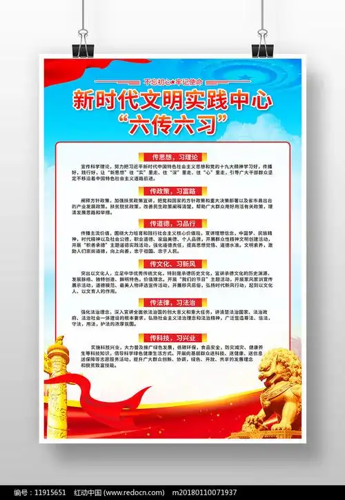 新时代文明实践中心六传六习内容展板